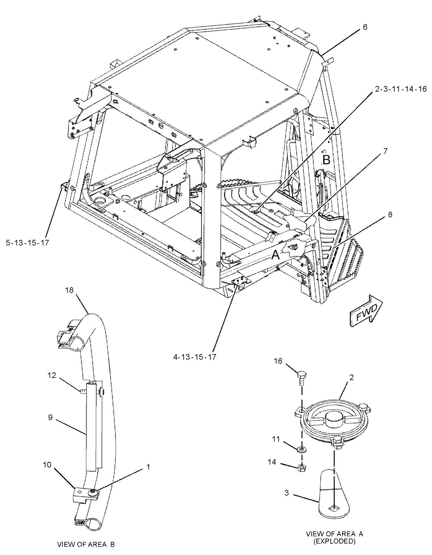 CAT  	 	322-6486:  Защелка кабины 