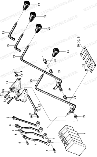 Multi-way valve hand