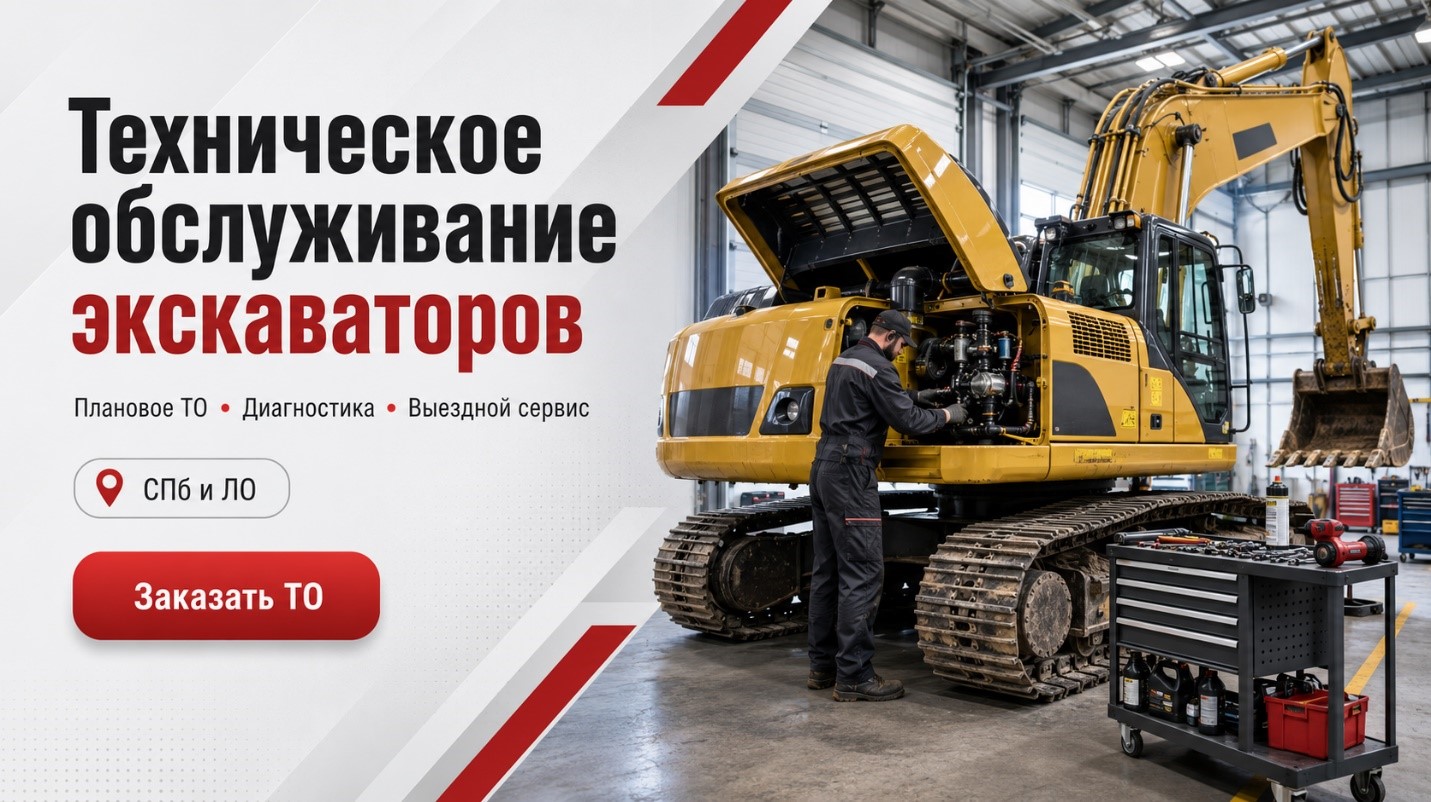 Техническое обслуживание экскаваторов в Санкт-Петербурге и Ленинградской области